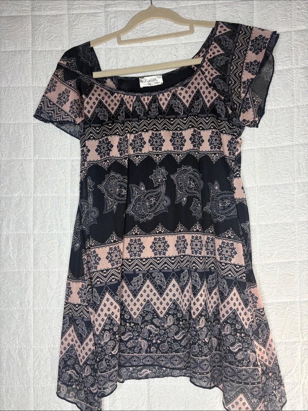 Lavish Patterned top in Blush and Black